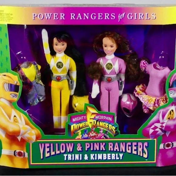 Rare vintage 1994 Power Rangers for girls dolls pink yellow Kimberly and Trini - Picture 10 of 10